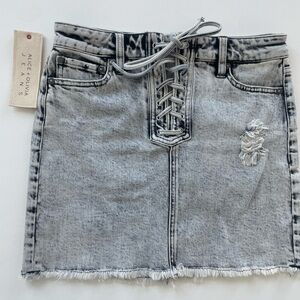 Alice + Olivia Gray Embellished Mini Skirt